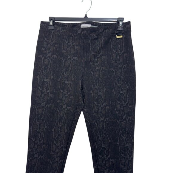 Calvin Klein Womens Black Snakeskin Print Pull-On Stretch Pants SZ L Slim Fit - Picture 2 of 11